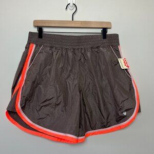 NWT Free People Movement The Long Shot Shorts Size L Brown/Orange Trim